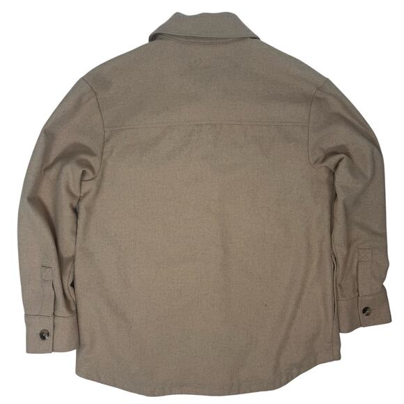 BP Oversized Button Down Shirt Women’s Small Tan Pocket Shirt Jacket - Picture 3 of 7